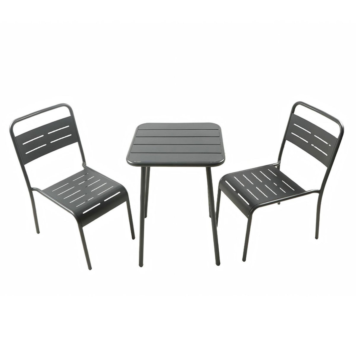 CONCEPT USINE Ensemble table de jardin carrée et 2 chaises BERGAME
