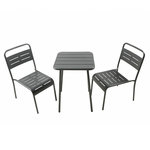 CONCEPT USINE Ensemble table de jardin carrée et 2 chaises BERGAME
