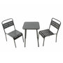 Voir la diapositive 1 : CONCEPT USINE Ensemble table de jardin carrée et 2 chaises BERGAME