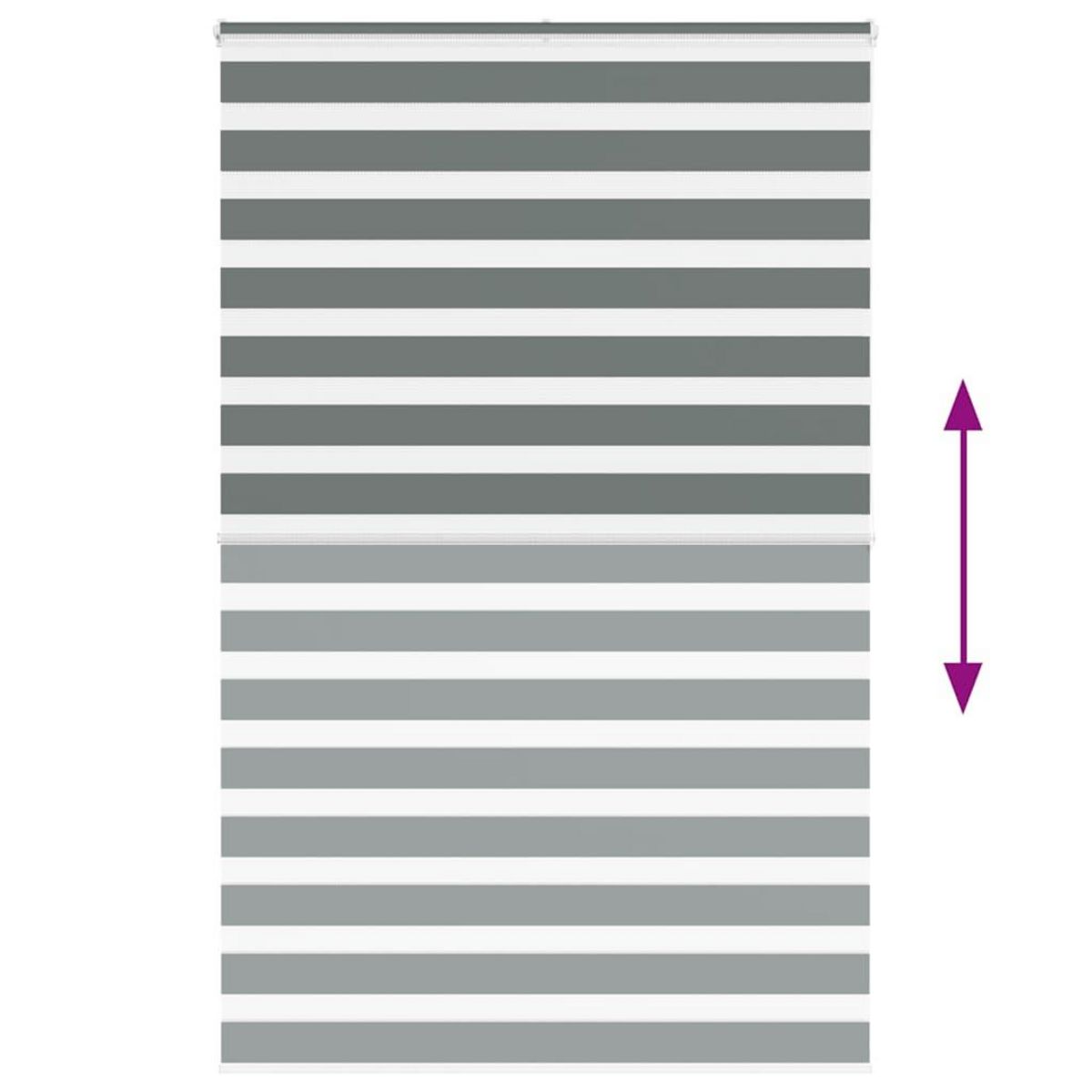 VIDAXL Store zebre gris fonce largeur du tissu 135,9 cm polyester