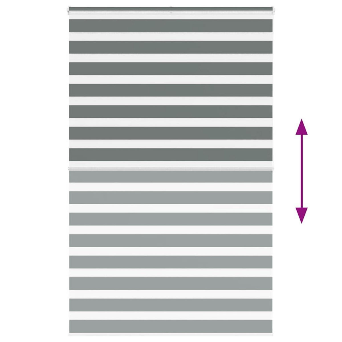 VIDAXL Store zebre gris fonce largeur du tissu 135,9 cm polyester