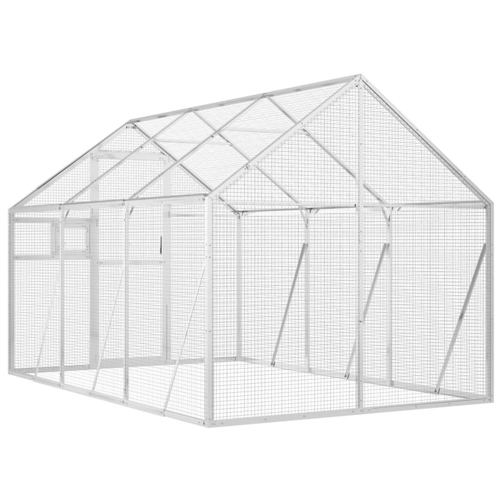 Voir la diapositive 5 : VIDAXL Voliere argente 1,79x3x1,85 m aluminium