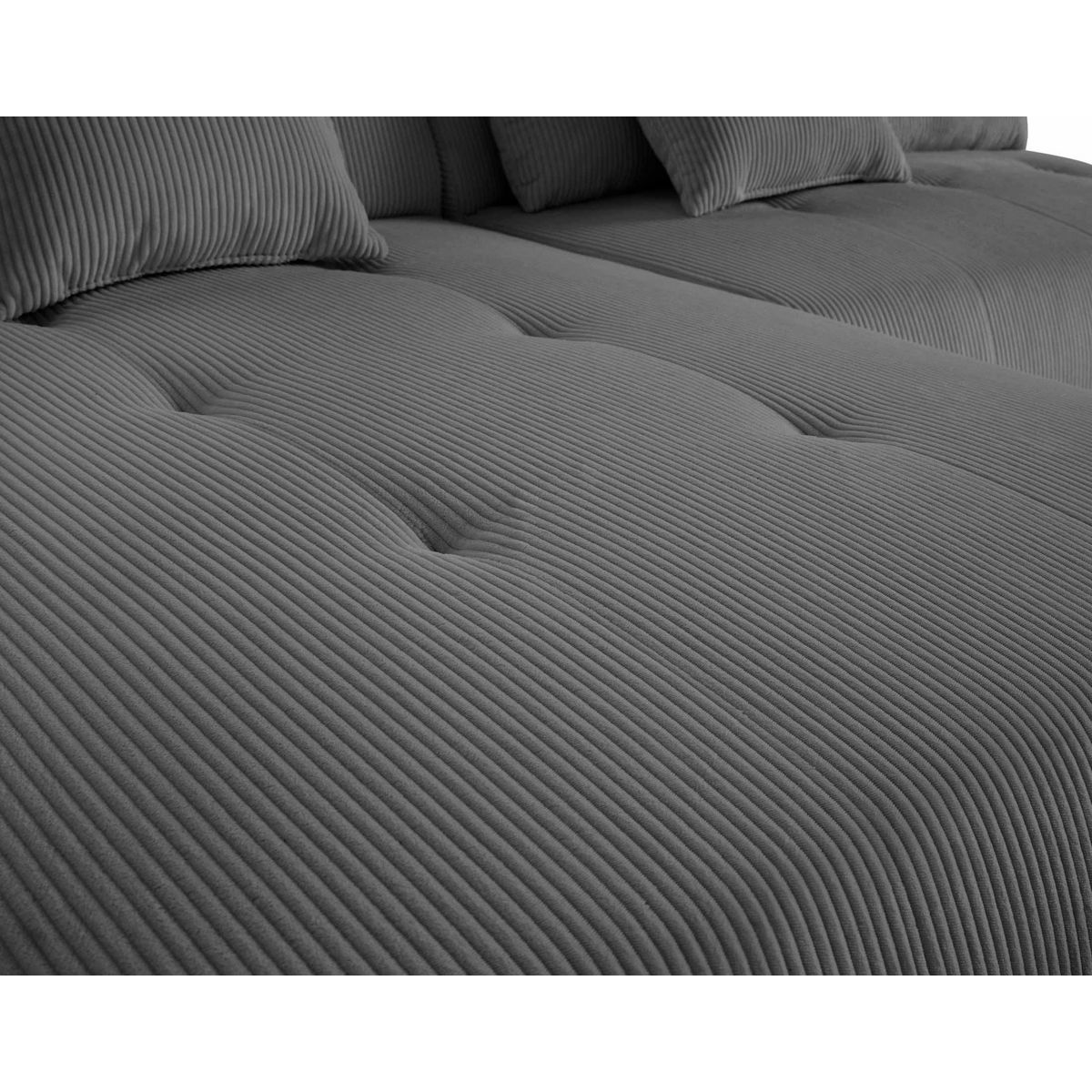 LISA DESIGN Onyx - canapé panoramique modulable d'angle droit 7 places - en velours côtelé