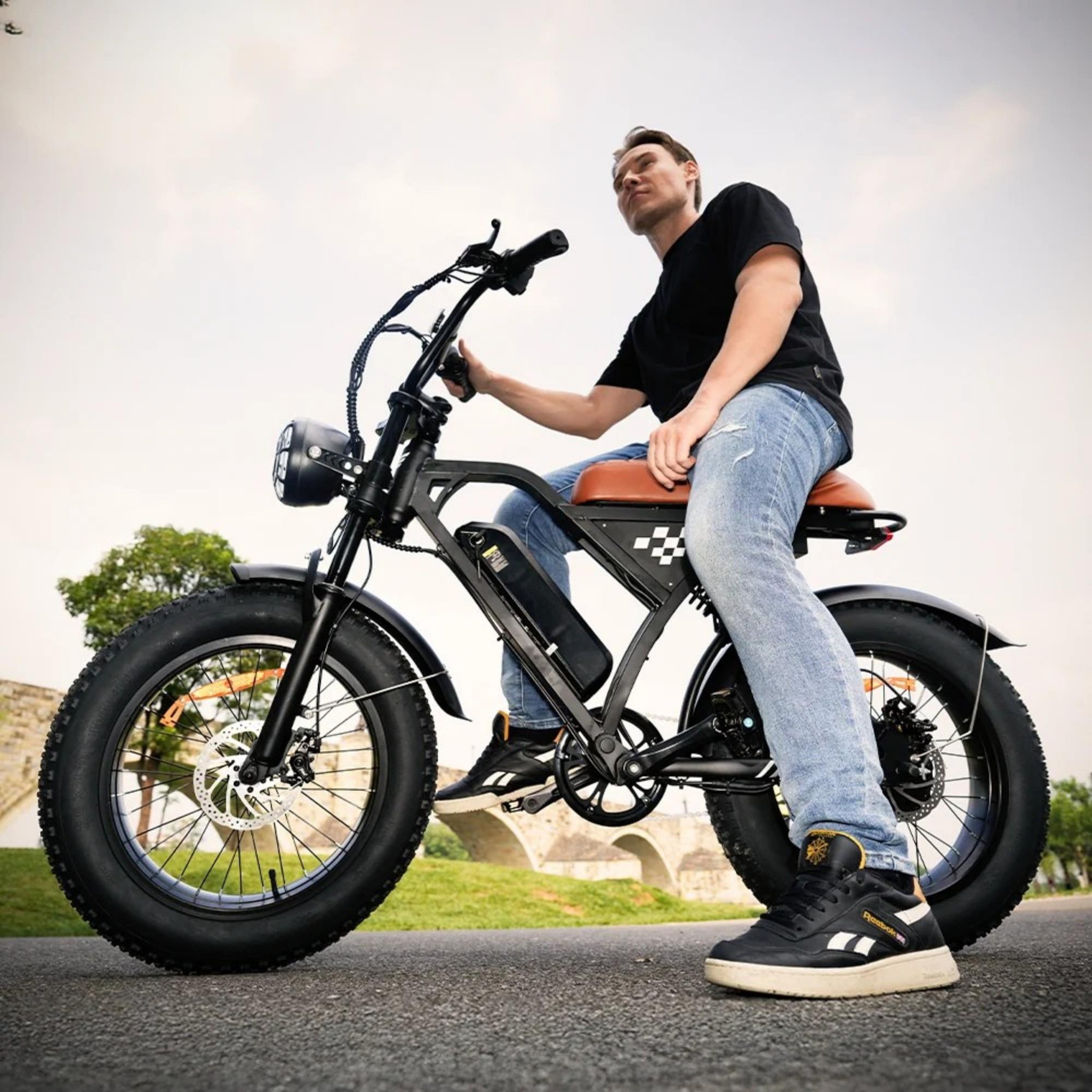 Voir la diapositive 5 : ISCOOTER Vélo électrique rétro à gros pneus eb5max, batterie amovible de 749 wh et commande par application
