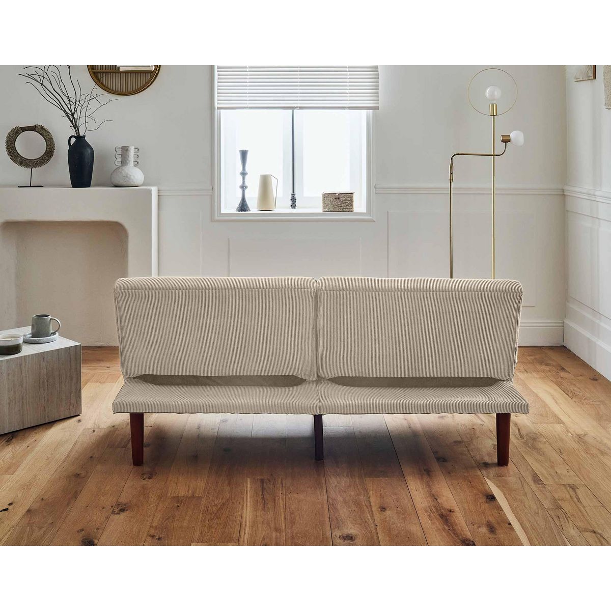 BEST MOBILIER Philae - canapé convertible clic-clac 2 places - velours côtelé