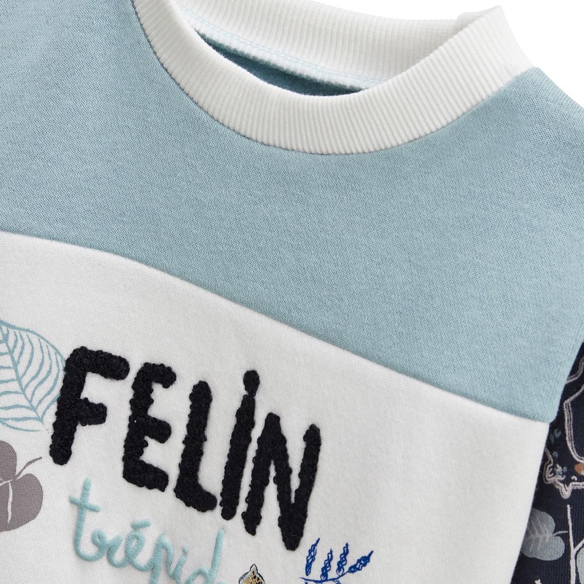 Petit Béguin Sweat-shirt bébé en molleton Félintrépide