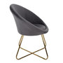 Voir la diapositive 3 : Paris Prix Fauteuil Design Velours  Karl  83cm Gris