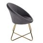 Voir la diapositive 3 : Paris Prix Fauteuil Design Velours  Karl  83cm Gris