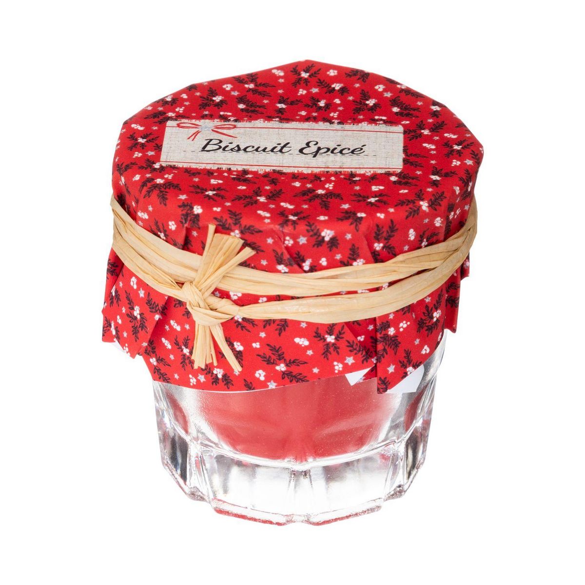 FEERIC LIGHT & CHRISTMAS Lot de 8 bougies parfumées, effet pot de confiture - Hauteur 5,50 cm - Rouge
