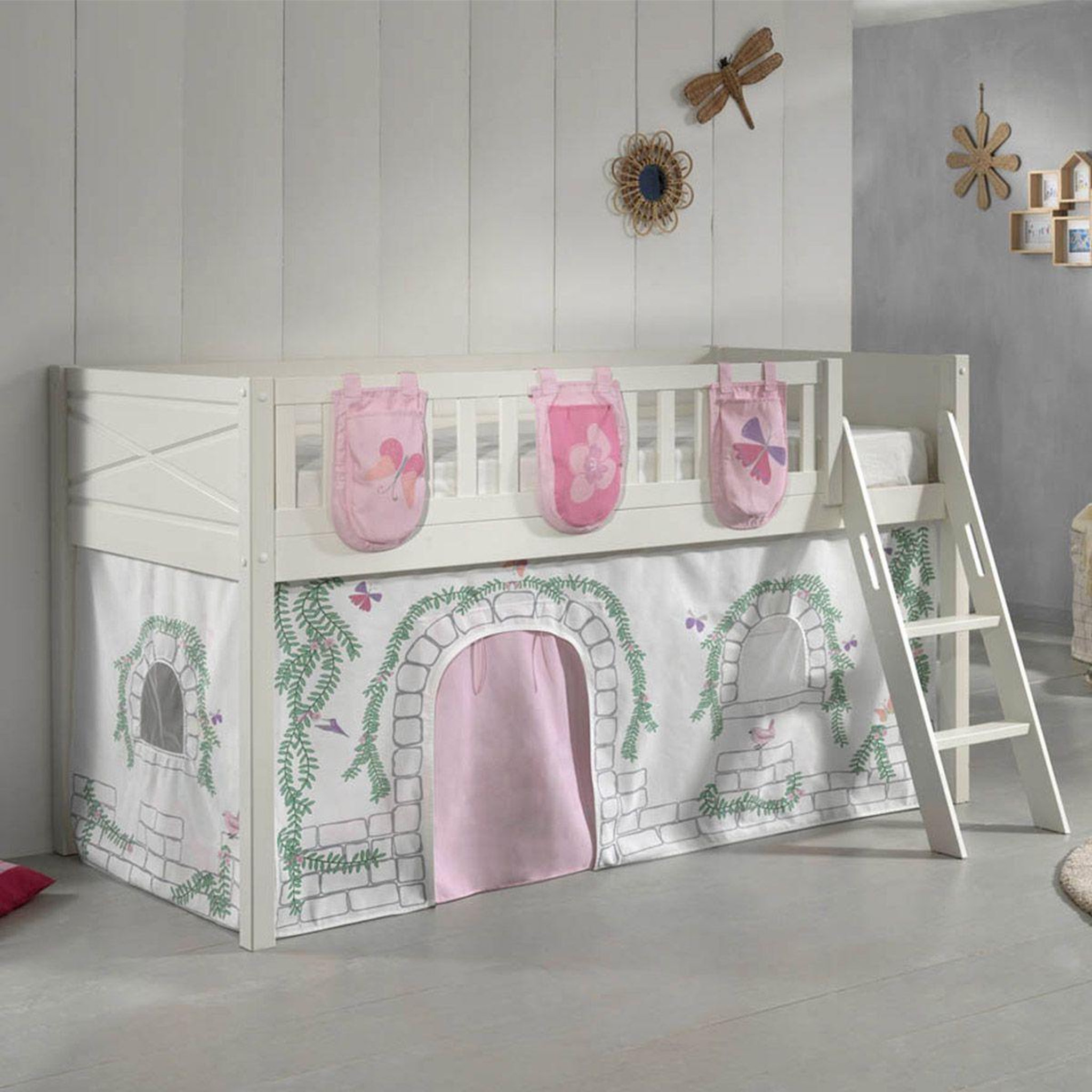 Voir la diapositive 6 : Paris Prix Lit enfant tente & 3 pochettes  scott birdy  90x200cm blanc