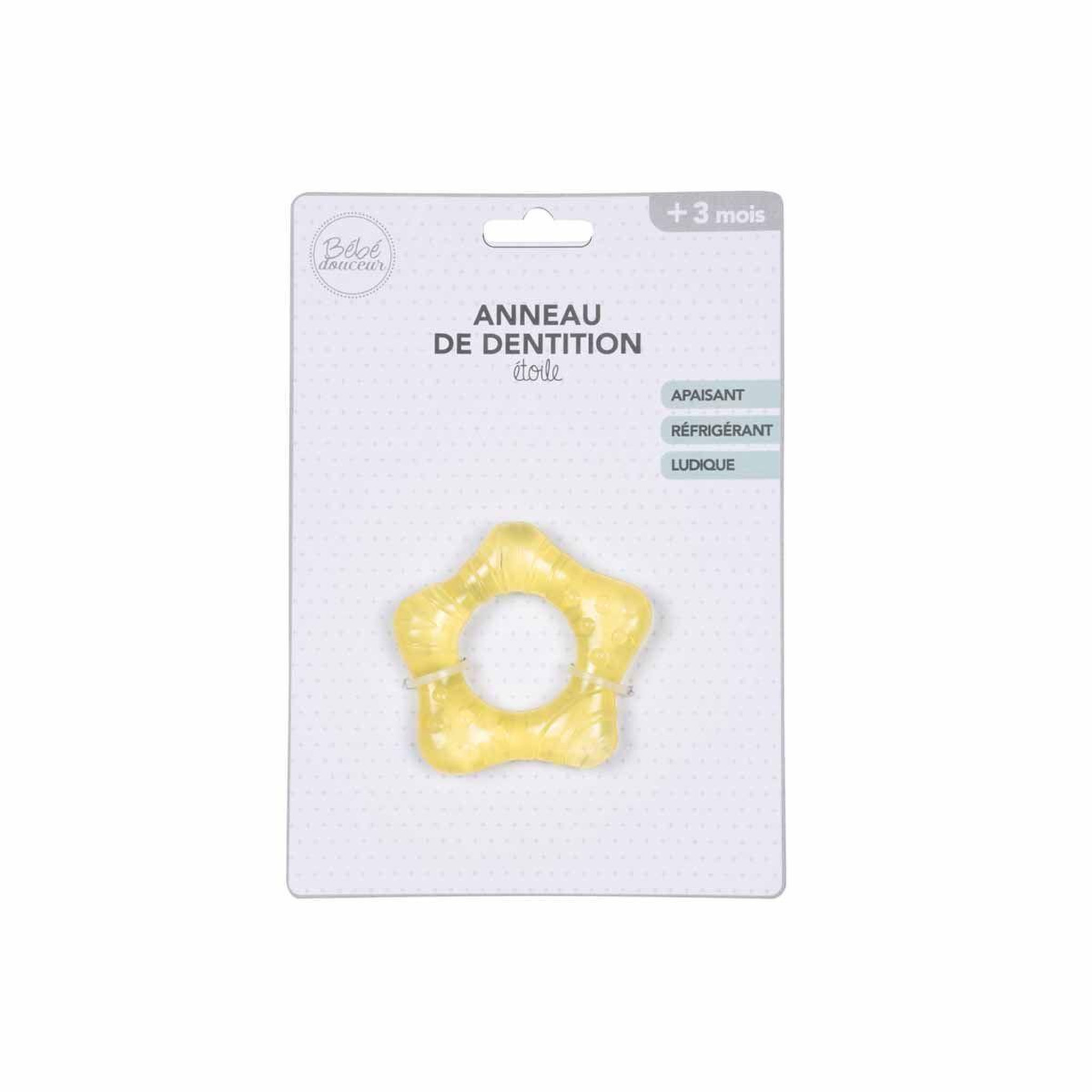 Voir la diapositive 2 : HOMEA Anneau de dentition réfrigérant  étoile  11cm jaune