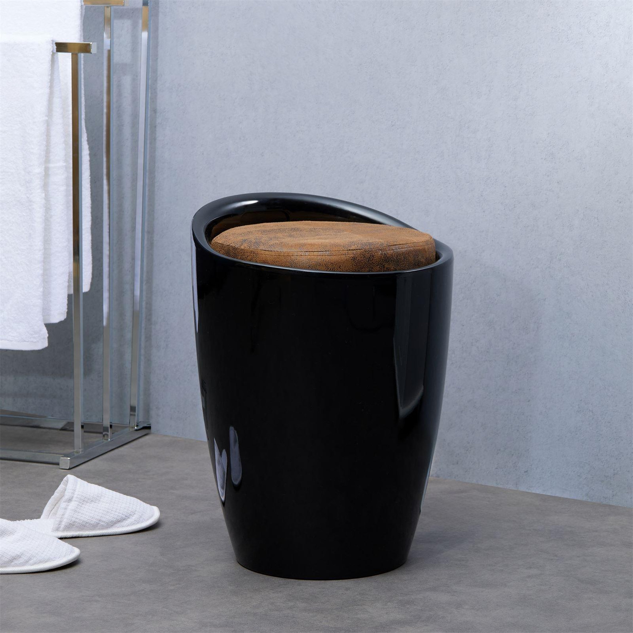 Voir la diapositive 2 : IDIMEX Tabouret coffre de rangement daniel