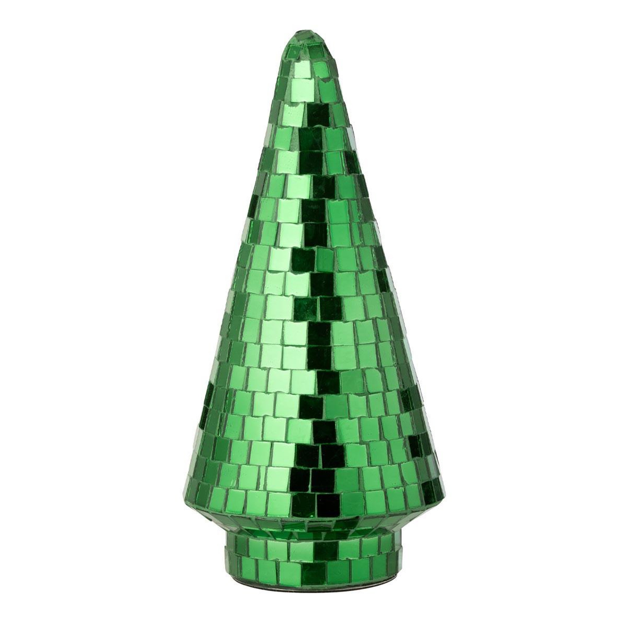 J-LINE Arbre disco en verre  miroir  23cm vert