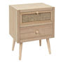 Voir la diapositive 1 : Paris Prix Table de Chevet en Bois 2 Tiroirs  Bessie  50cm Naturel