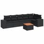Voir la diapositive 2 : VIDAXL Salon de jardin 7 pcs avec coussins noir resine tressee
