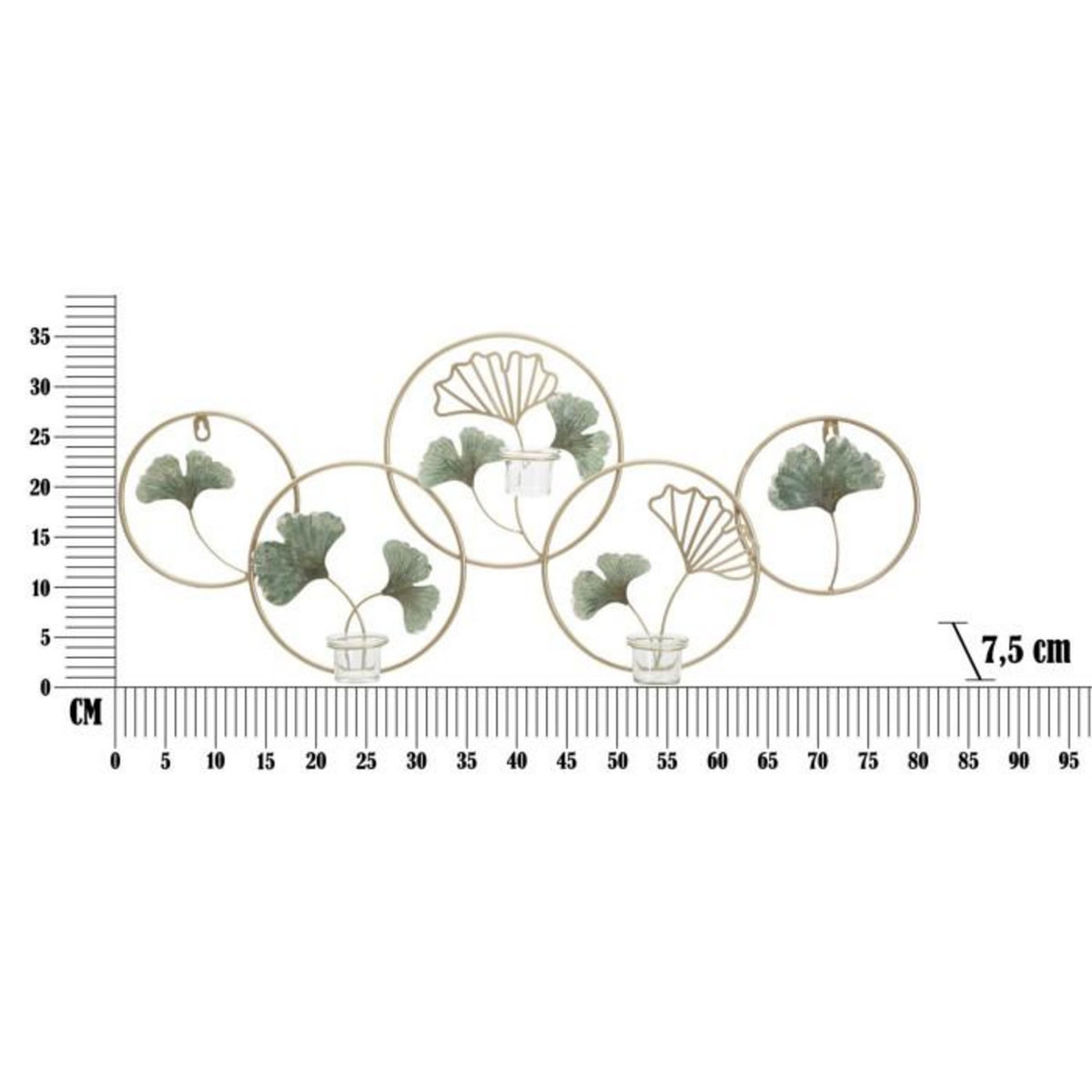 Paris Prix Bougeoir Mural en Métal  Greenery  80cm Multicolore