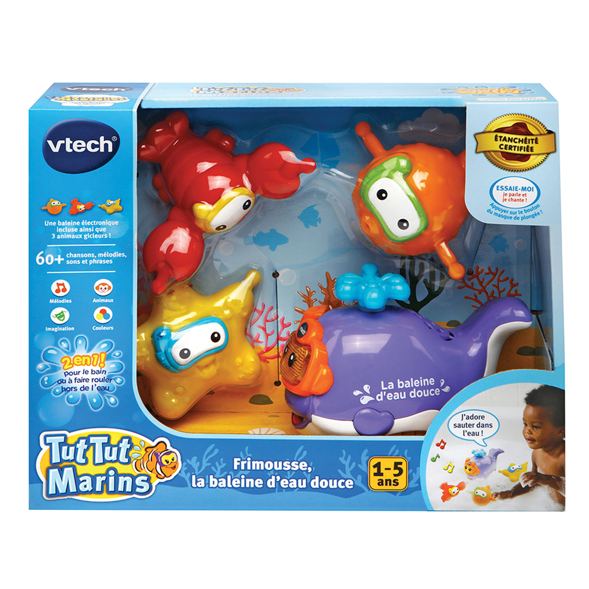 Voir la diapositive 2 : VTECH Frimousse la baleine d'eau douce - Tut Tut Marins