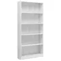 VIDAXL Bibliotheque a 5 niveaux Blanc brillant 80x24x175 cm Agglomere