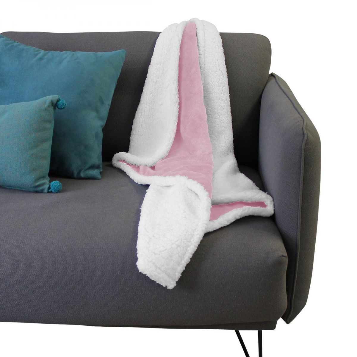 Monsieur Bébé Lot de 2 couvertures, plaids polaires pour bébé 75 x 100 cm en flanelle et sherpa ultra doux