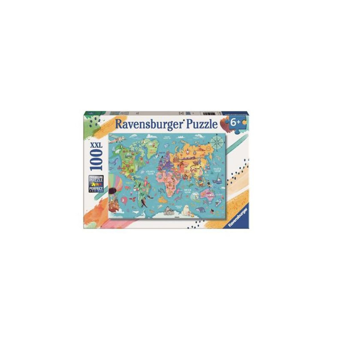 RAVENSBURGER Puzzle Ravensburger XXL La carte du monde 100 pièces