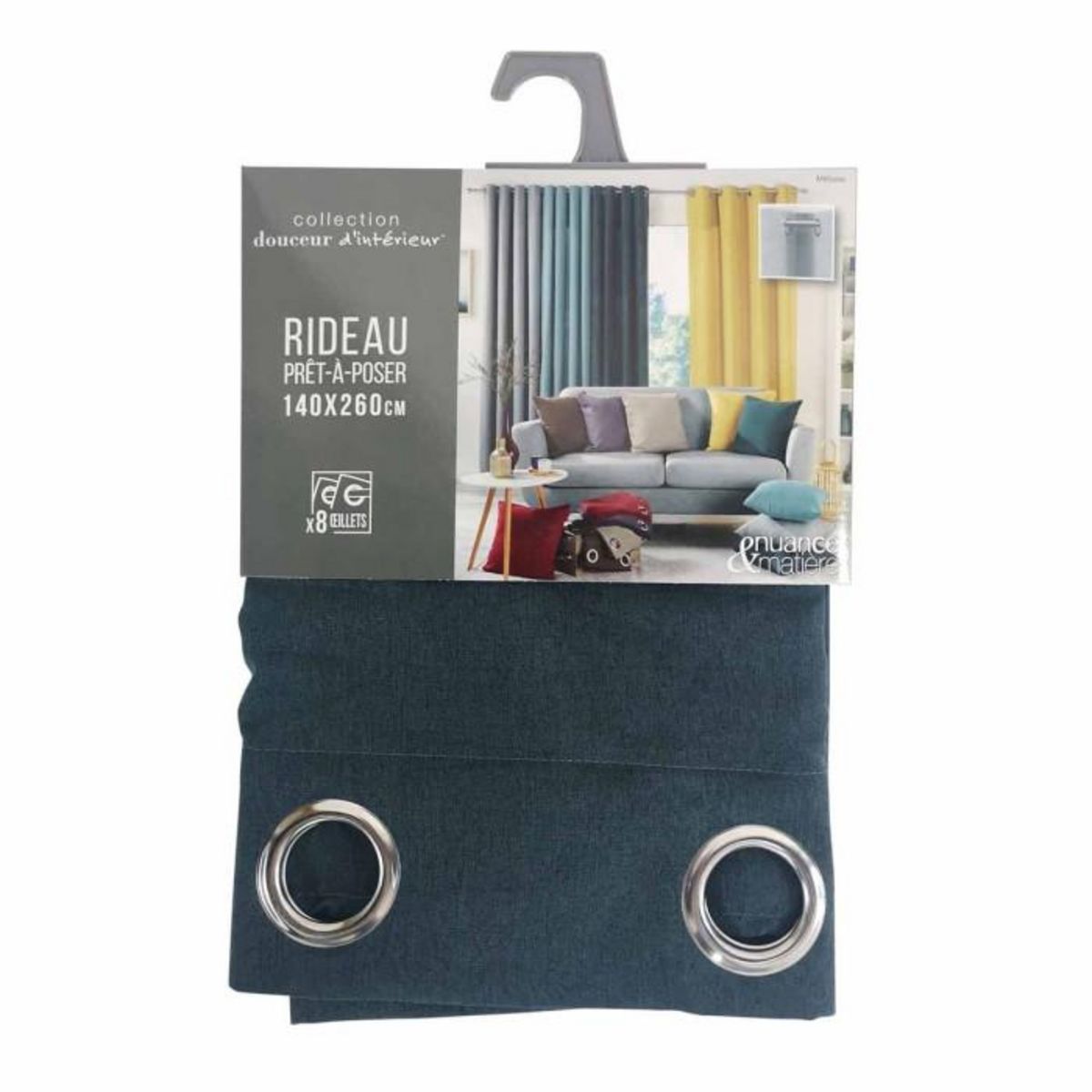 Paris Prix Rideau à Œillets  Meliane  140x280cm Pétrole