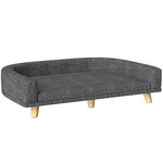 PAWHUT Canapé chien lit pour chien design scandinave coussin déhoussable dim 98L x 67l x 25H cm pieds bois tissu polyester anthracite