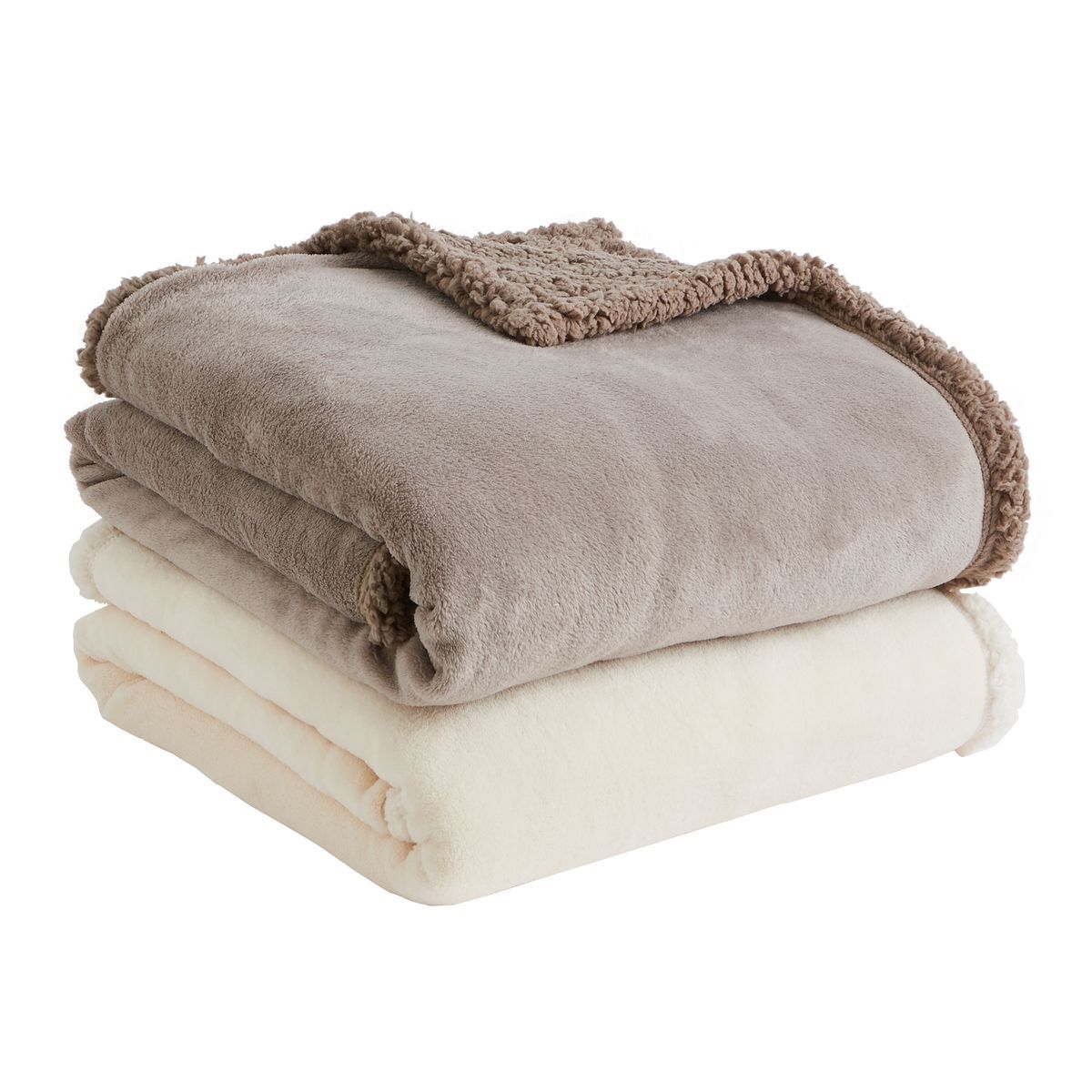 ACTUEL Plaid uni bi-matière en polyester 240g/m² SWEET DREAM