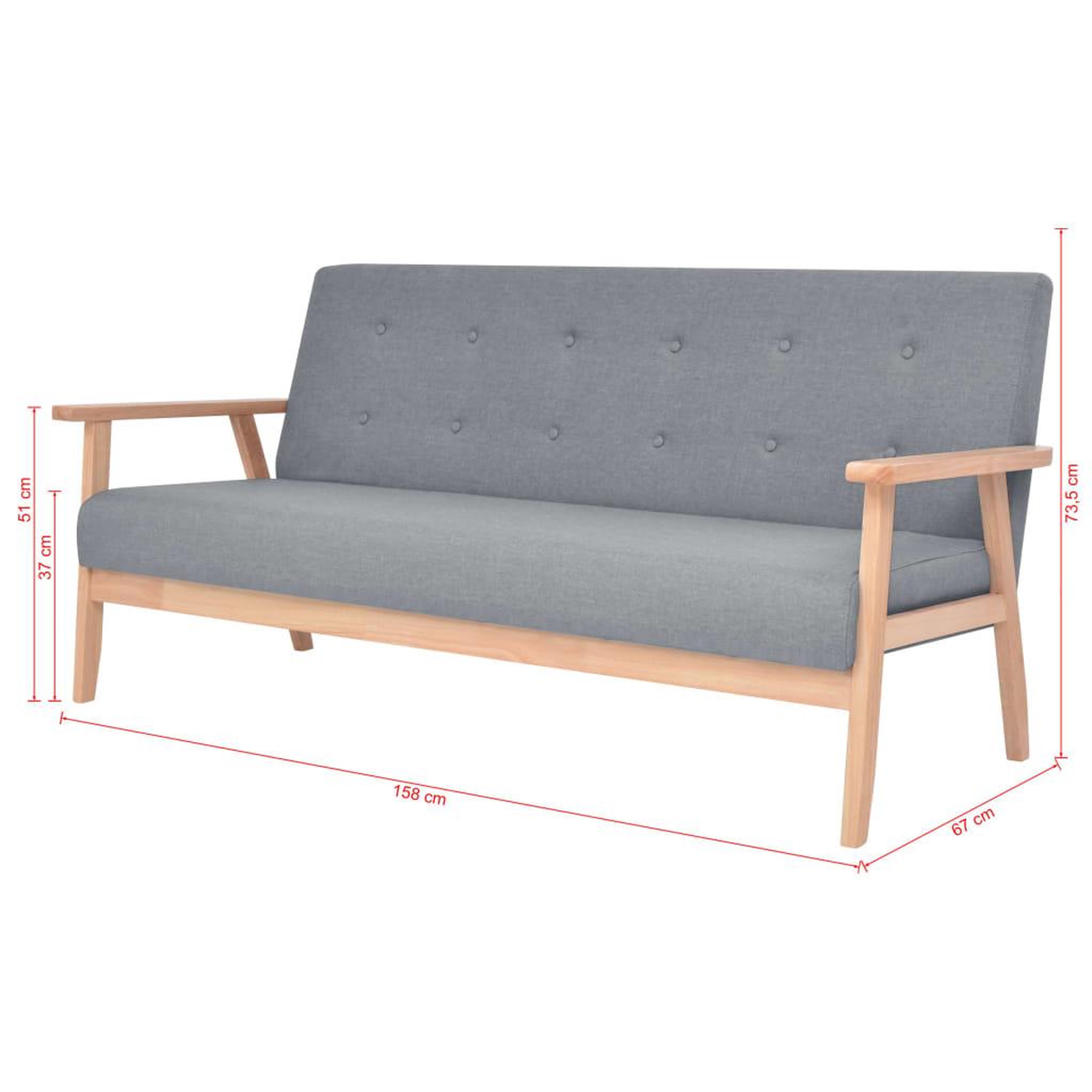 Voir la diapositive 6 : VIDAXL Ensemble de canapes 2 pcs Tissu Gris clair