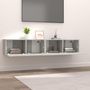 Voir la diapositive 3 : VIDAXL Meubles TV 2 pcs gris beton 80x30x30 cm bois d'ingenierie