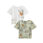 Petit Béguin Lot de 2 t-shirts enfant Olajava. Coloris disponibles : Vert
