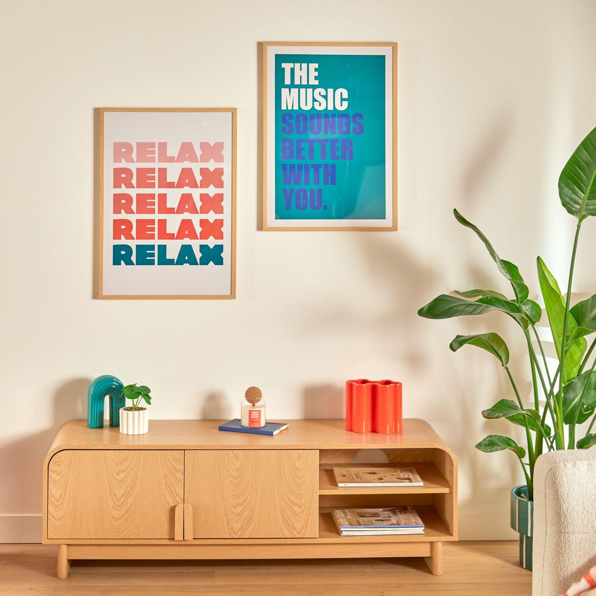 Voir la diapositive 2 : ATMOSPHERA Affiche encadrée the music sounds better with you - 50 x 70 cm - vert cèdre