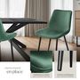 Voir la diapositive 4 : tectake Lot de chaises rembourrées aspect velours vert foncé Lot de 8