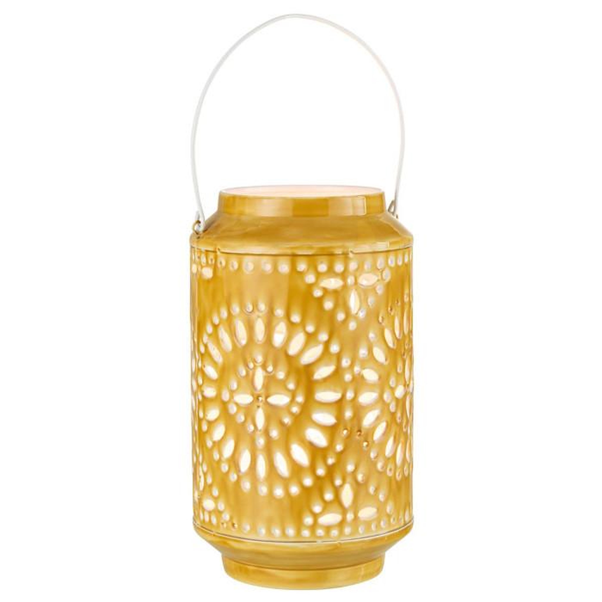 Voir la diapositive 2 : Paris Prix Lanterne Cylindrique Métal  Sévilla  45cm Ocre