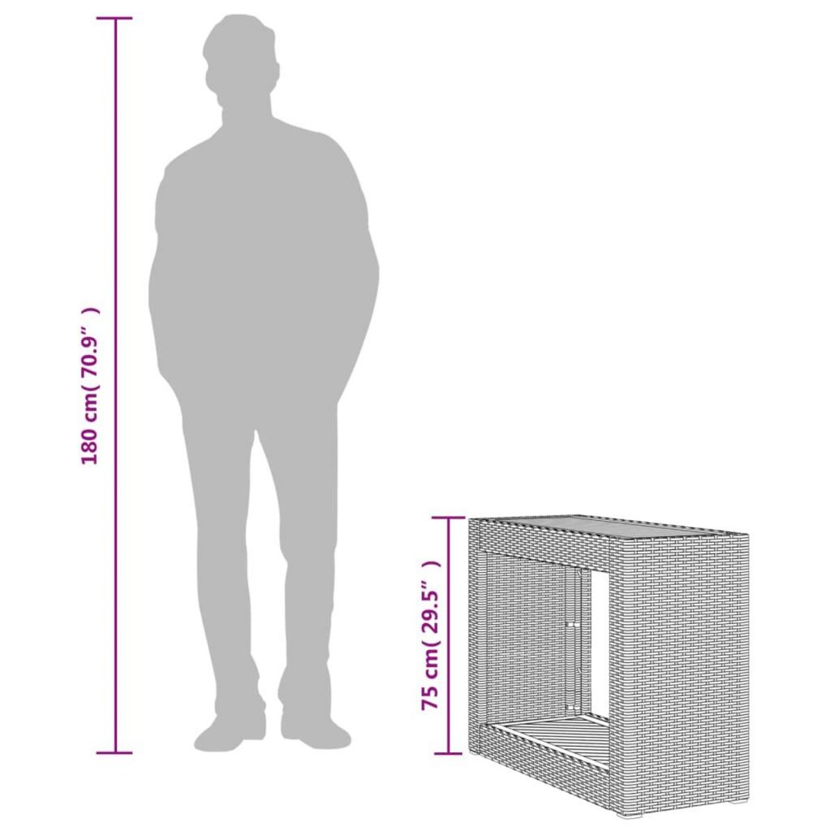 VIDAXL Table d'appoint de jardin dessus en bois beige 100x40x75 cm