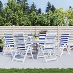 VIDAXL Coussins de chaise a dossier haut lot de 6 rayures bleu/blanc