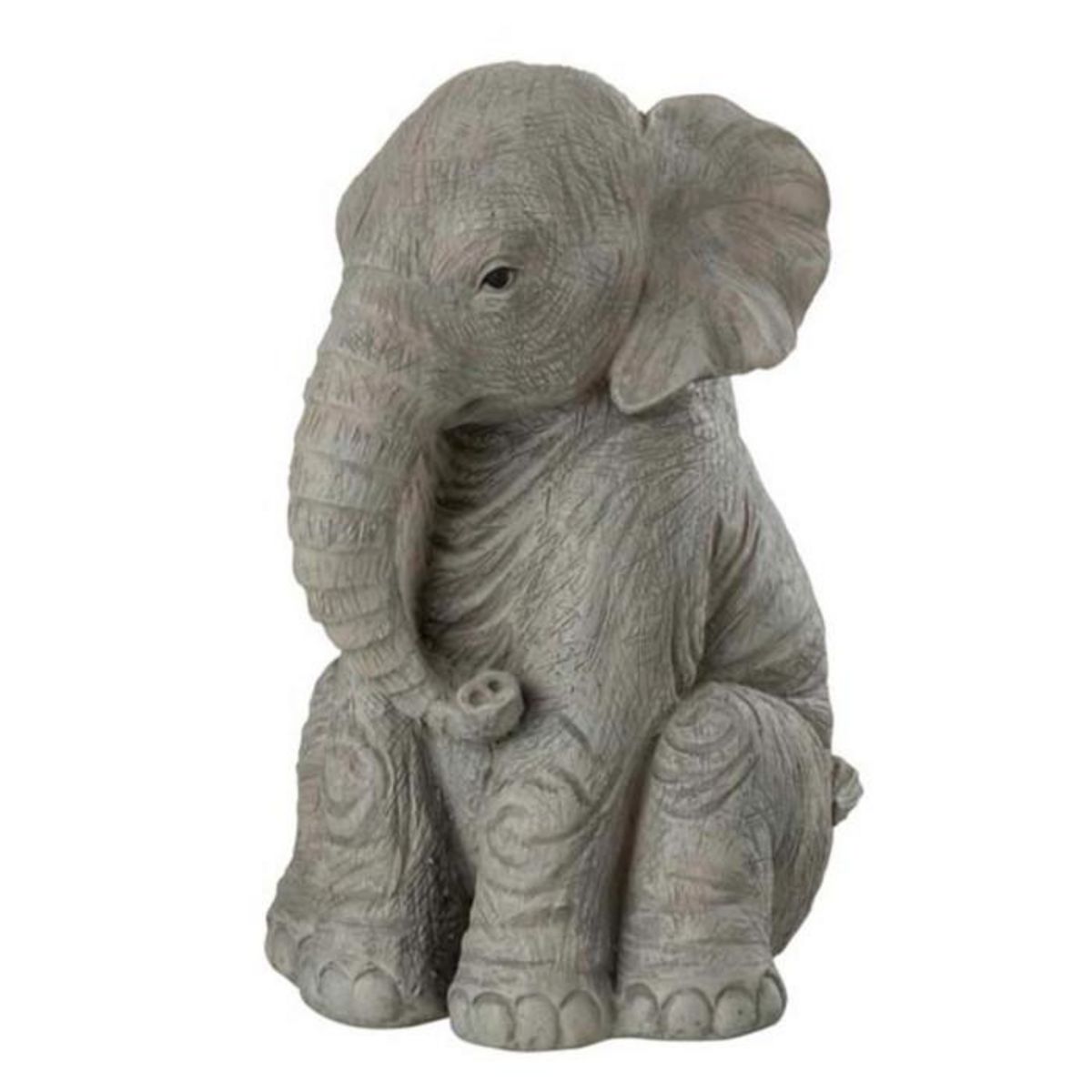Paris Prix Statuette Déco  Éléphant Assis  24cm Gris