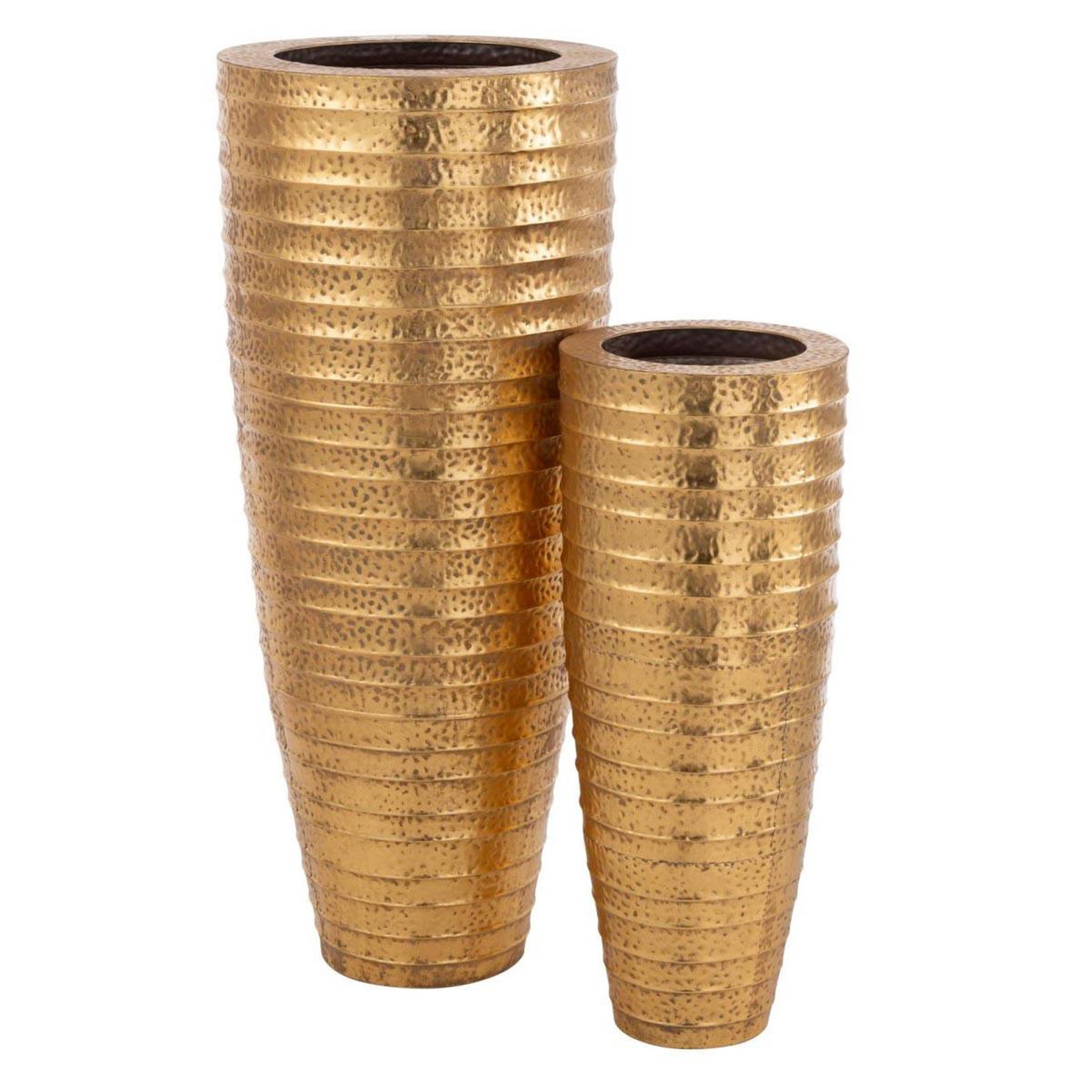 J-LINE Lot de 2 vases déco en métal  egypte  122cm or
