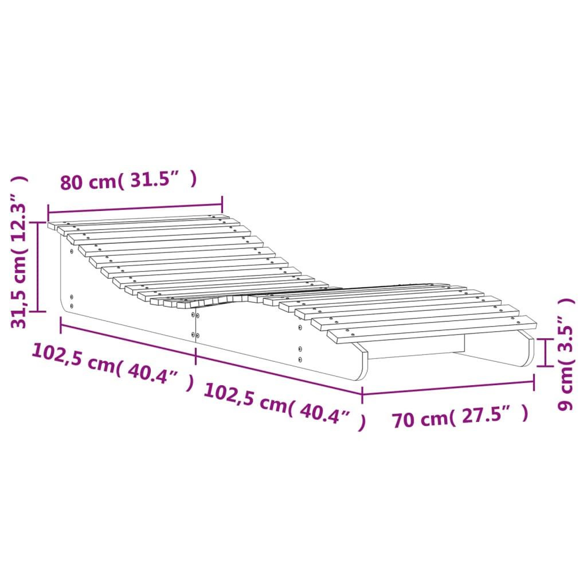 Voir la diapositive 6 : VIDAXL Chaise longue cire marron 205x80x31,5 cm bois massif de pin