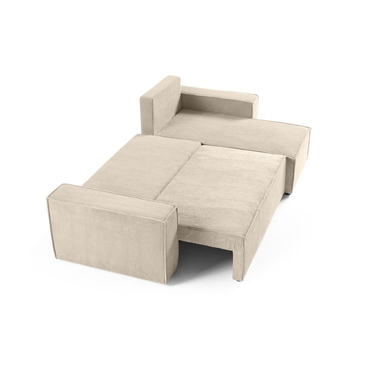 BEST MOBILIER Cezanne - canapé d'angle réversible - 4 places - convertible avec coffre - en velours côtelé