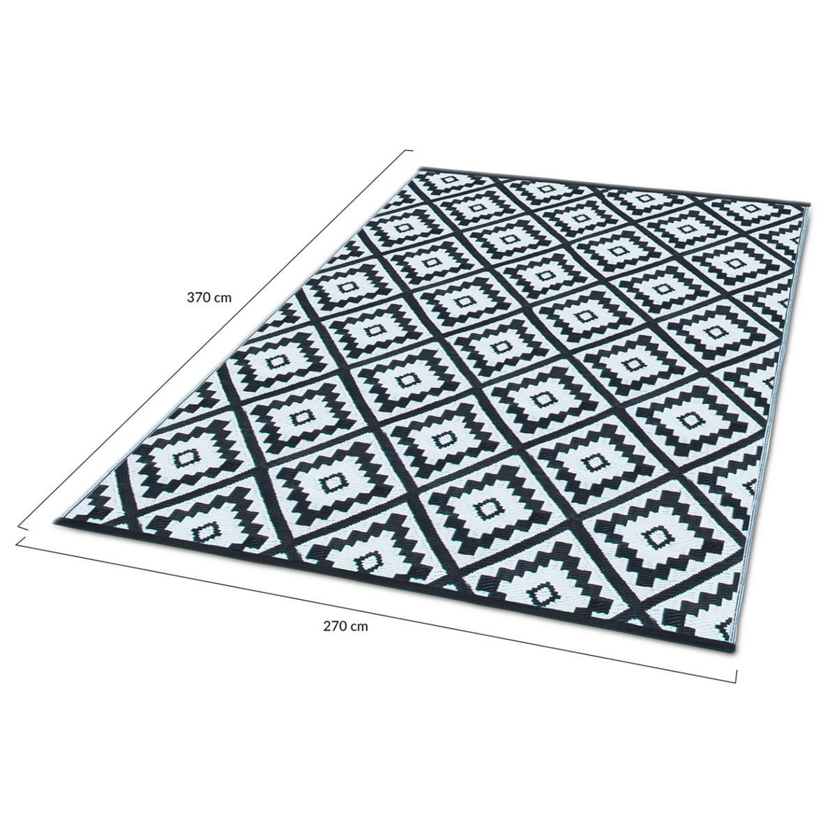 ID MARKET Tapis extérieur BAHAMAS noir 270 x 370 CM