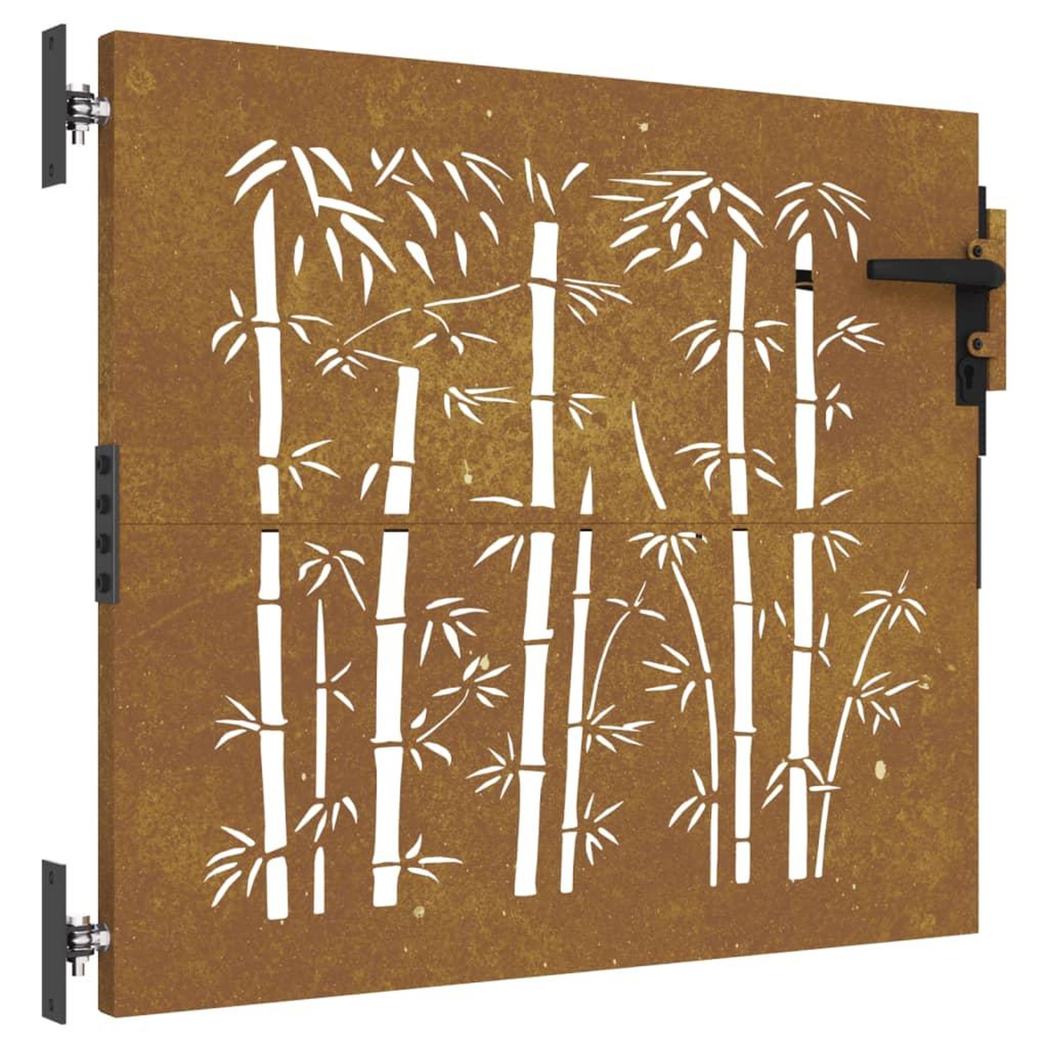 Voir la diapositive 2 : VIDAXL Portail de jardin 85x75 cm acier corten design de bambou