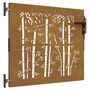 Voir la diapositive 2 : VIDAXL Portail de jardin 85x75 cm acier corten design de bambou