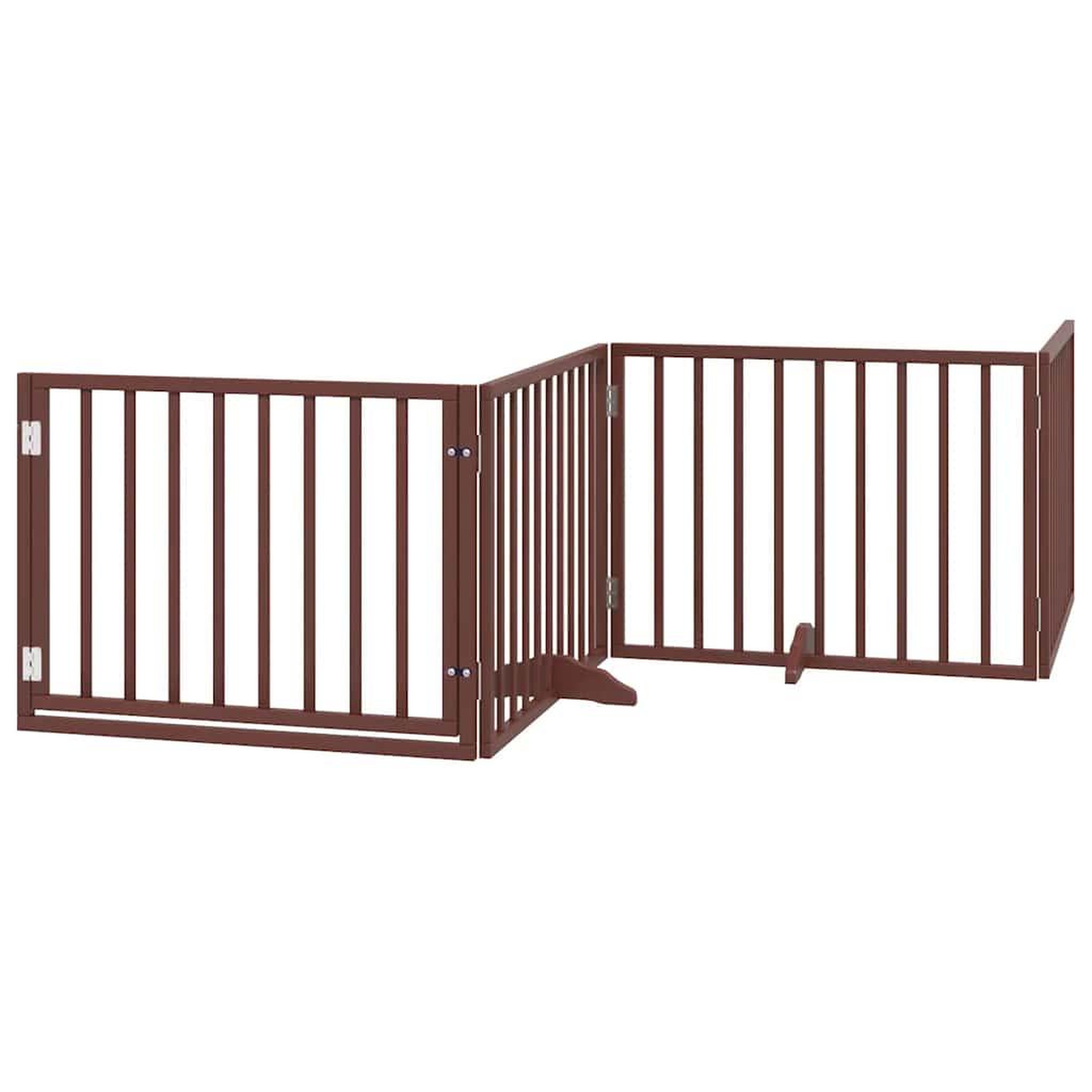 Voir la diapositive 3 : VIDAXL Barriere pour chien avec porte pliable 6 panneaux bois peuplier