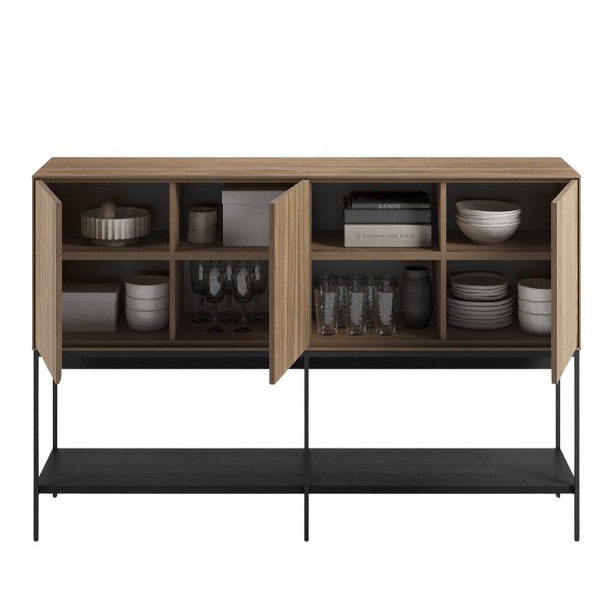 Voir la diapositive 6 : CASANOVA PARIS TIA - Buffet 180cm en mélamine Chêne clair