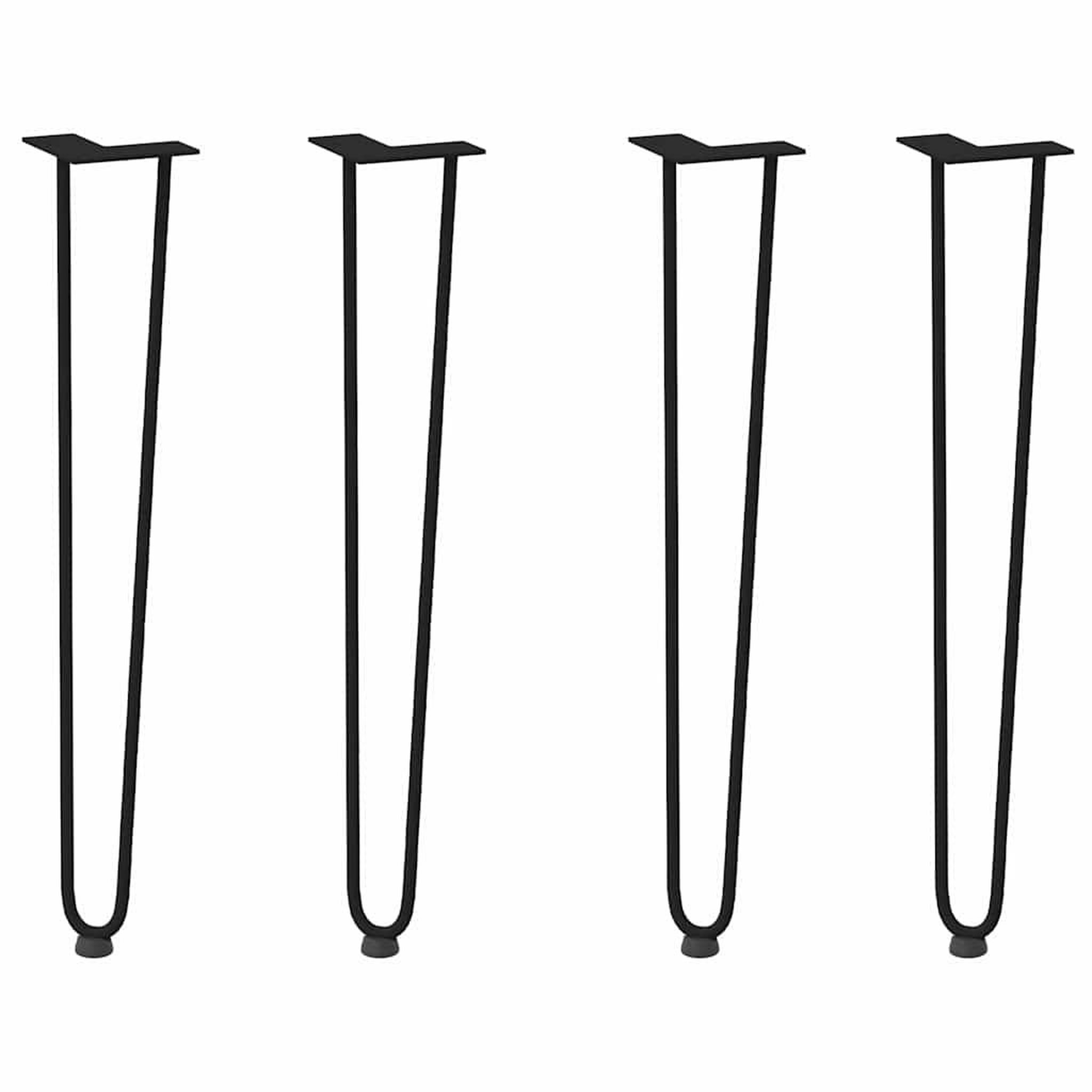 Voir la diapositive 2 : VIDAXL Pieds de table en forme d'epingle a cheveux 4 pcs noir 72 cm