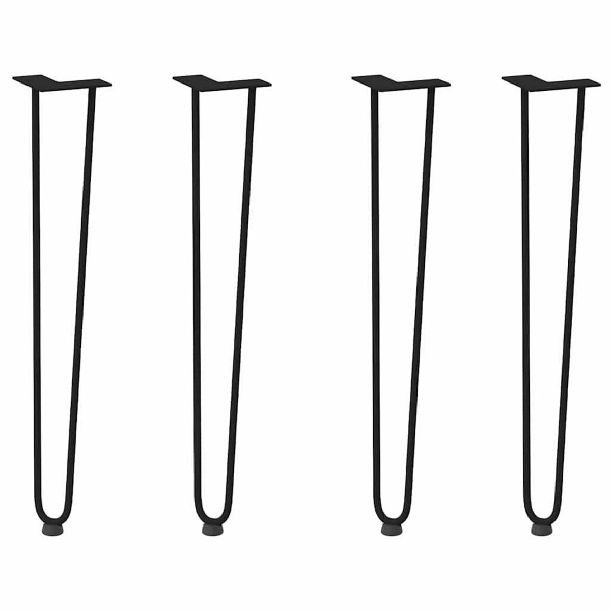 VIDAXL Pieds de table en forme d'epingle a cheveux 4 pcs noir 72 cm