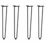 Voir la diapositive 2 : VIDAXL Pieds de table en forme d'epingle a cheveux 4 pcs noir 72 cm