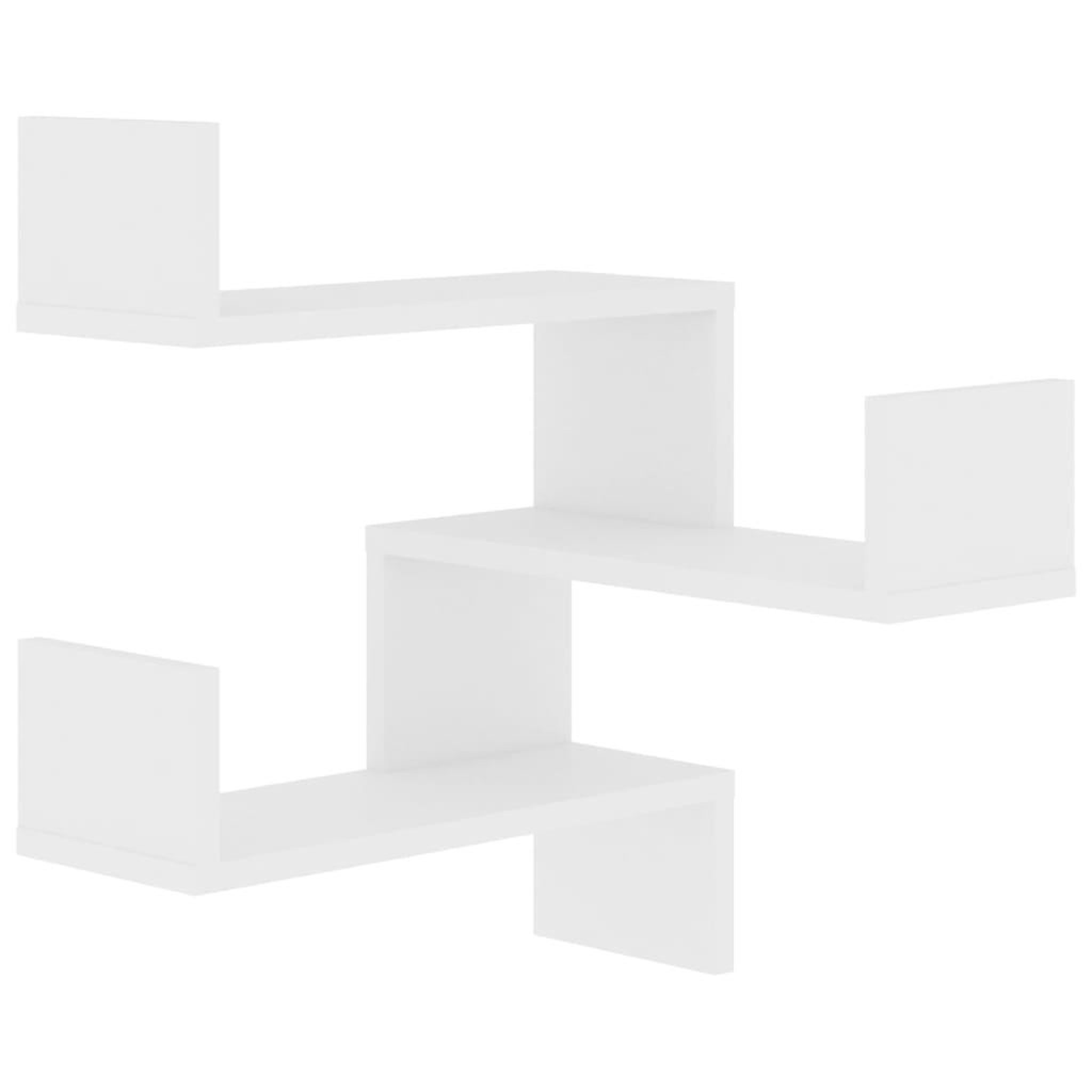 Voir la diapositive 5 : VIDAXL Etageres murales d'angle 2 pcs Blanc 40x40x50cm bois ingenierie