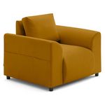 LISA DESIGN Camelia - fauteuil avec poche en velours. Coloris disponibles : Jaune, Bleu, Beige, Gris, Vert