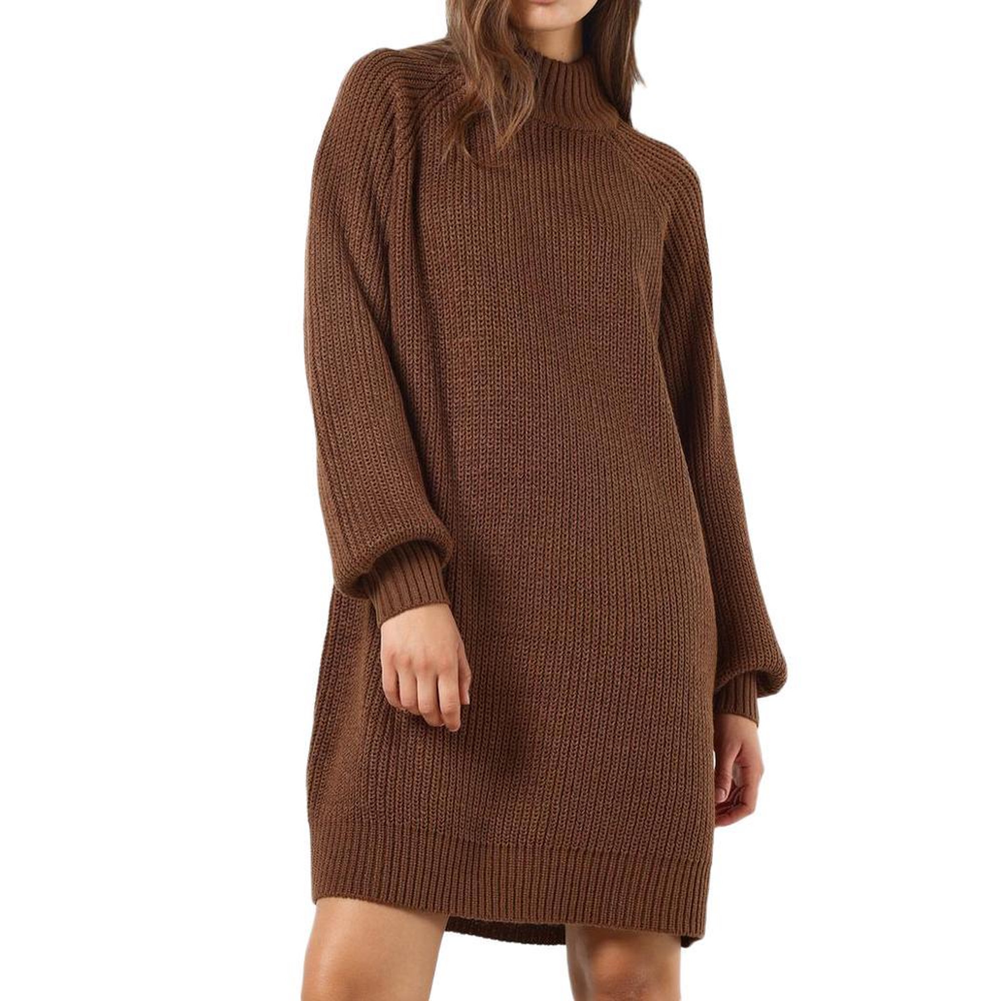NOISY MAY Robe Pull en Maille Marron Femme Noisy May Timmy. Coloris disponibles : Marron